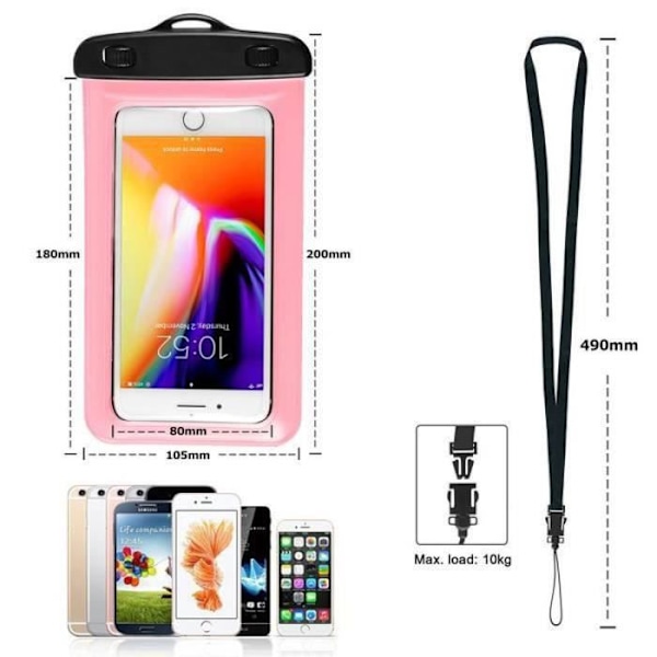 [3 delar] Vattentät fodral, AROYI [IPX8-certifierad] Vattentätt skalfodral för iPhone, Samsung, Huawei Smartphones och andra