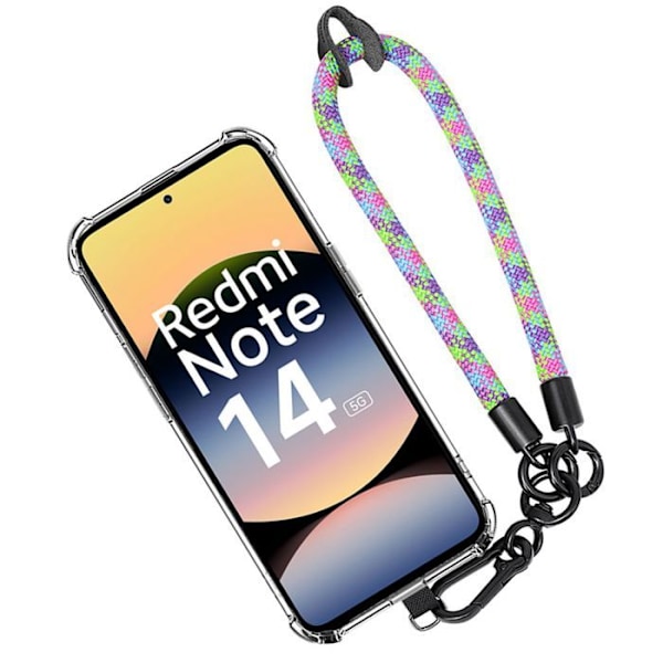 Mobilskal för Xiaomi Redmi Note 14 5G (inte för 4G) med flerfärgad armband - E.F.Connection Transparent