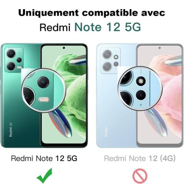 Coque TPU - E.F.CONNECTION - För Xiaomi Redmi Note 12 5G - Stötsäker - Rep-resistant - Robust handledsrem Svart grå