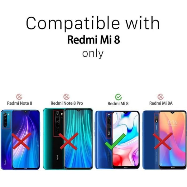 Coque för Redmi 8 (6,21") - E.F.CONNECTION - Förstärkt Silikonram design Tpu med Härdat Glas - Transparent Transparent
