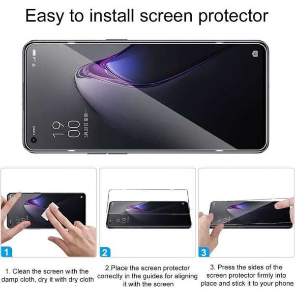 Pakke-3 hærdet glas til OPPO Reno 8 5G skærmbeskytter 9H stødsikker Transparent