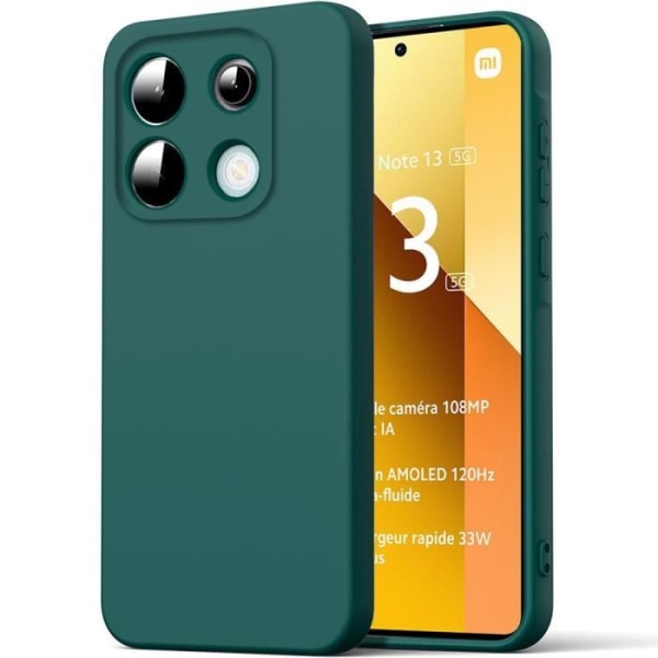 Etui til Xiaomi Redmi Note 13 5G (ikke til 4G), beskyttelse Ultra slank stødsikker anti-ridse midnatsgrøn