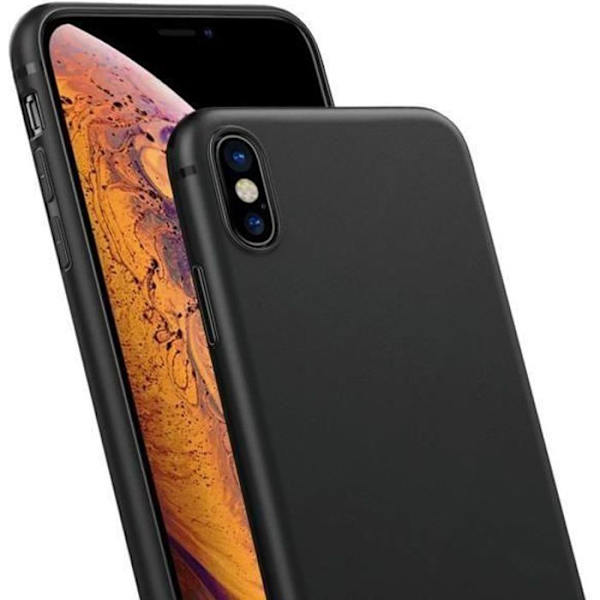 iPhone XS silikone TPU etui [Mat sort] [Ultra Slim] til iPhone XS/X