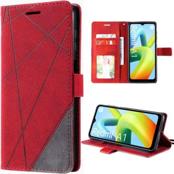 Skydd för Xiaomi - Redmi A1-A2 - Röd - PU-läder - Stötabsorberande - Stöd för handsfree Röd