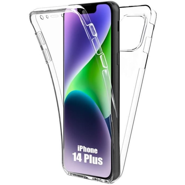 Fodral för iPhone 14 Plus (6,7") Skydd Mjuk Silikon Stötsäker PC Transparent Stel Transparent