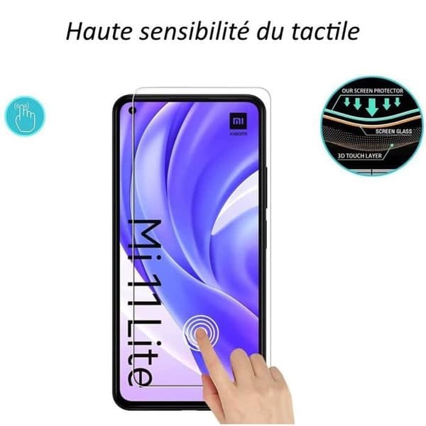Skyddfilm - Toproduits® - Xiaomi Mi 11 Lite 4G-5G - Härdat glas - 2-pack - Repfria Transparent