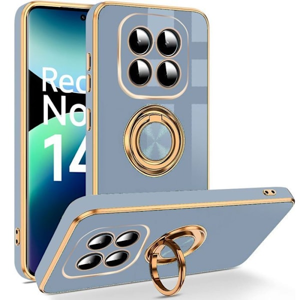 Skyddsfodral för Xiaomi Redmi Note 14 Pro Plus 5G/Note 14 Pro+ 5G - TPU-skydd med roterande blå ring Blå