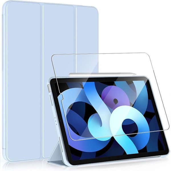 Coque + Tempereret Glas til iPad 10,2 Tommer (2019/2020/2021) Beskyttelse mod Ridser Standby-Vekker - Blå Blå