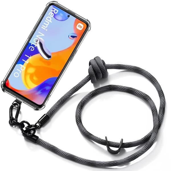 Coque - E.F.CONNECTION - För Xiaomi Redmi Note 11 Pro - Stötbeständig Skydd - Robust Snodd - Grå Silikon Grå