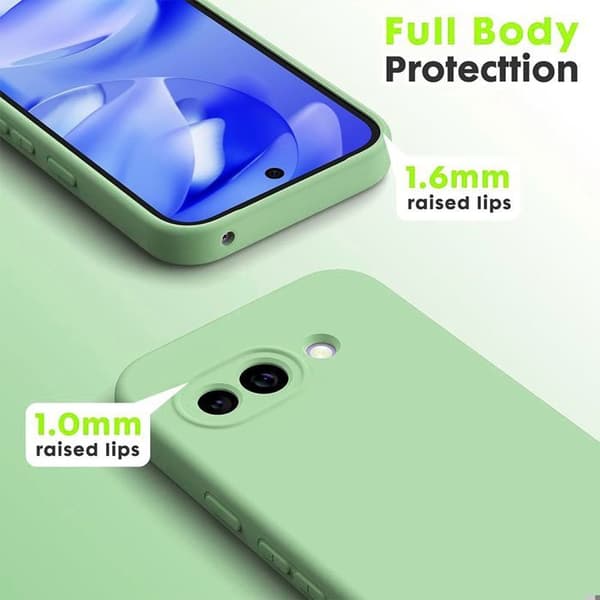 Skyddsfodral för Google Pixel 10a, Stöttålig Flytande Silikon - Grön - 2 Härdade Glas Grön