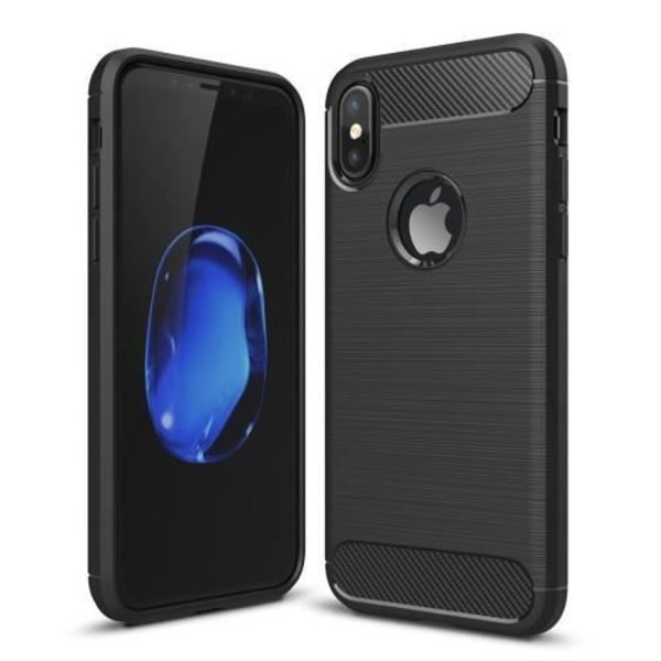 Kulfiber Cover - XTREME - iPhone X/XS - Sort - Ridsebeskyttelse - Trendy Svart