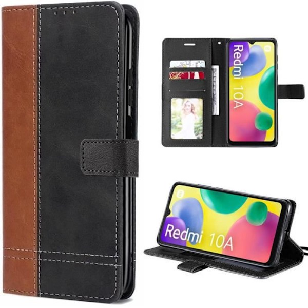 Mobilskal för Xiaomi Redmi 10A - MÄRKE - Brun-Svart - Mjuk - Rep-Resistent - Fodral Brun svart