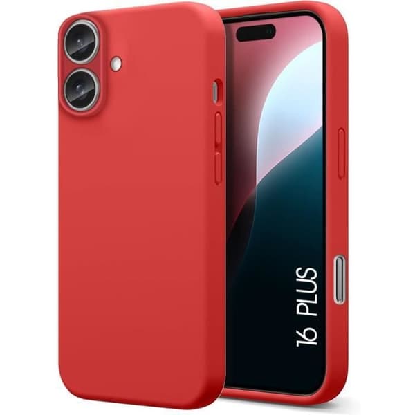Skal till iPhone 16 Plus, Slim Protection Stötsäker Anti-Scratch Röd
