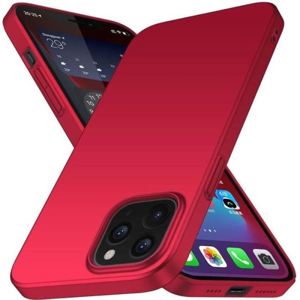 Fodral för iPhone 12, Ultra Thin Soft Silikon, TPU Protection Red Röd