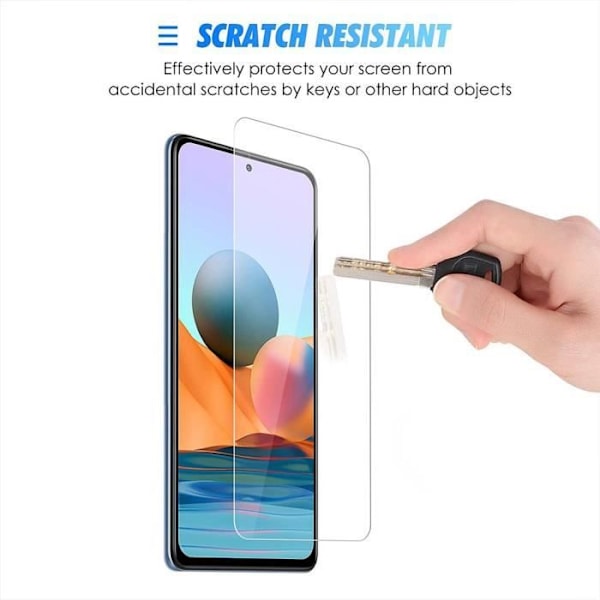 Skyddsglas - E.F.CONNECTION - för Redmi Note 10 Pro 4G - Paket med 4 - Represistent - Hög hållfasthet Transparent