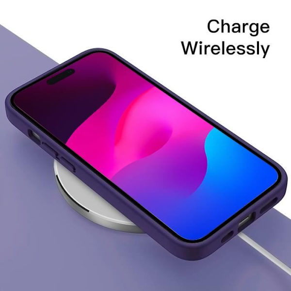Fodral till iPhone 15 Plus Skyddande silikon Mörklila Tunn Lättvikt Effektiv Stötsäker