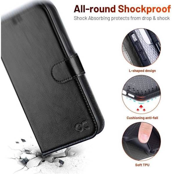 E.F.Connection Pung-etui Sort lædereffektklap til iPhone 13 Pro