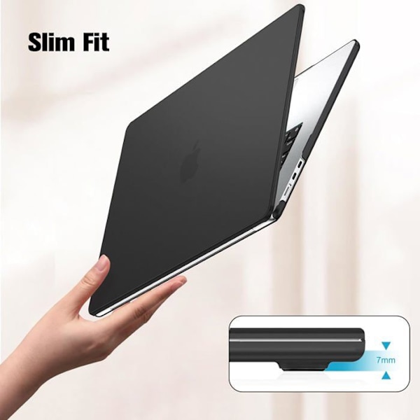 Coque Kompatibel med MacBook Air 15 Tommer M4 M3 M2 (A3241/A3114/A2941, 2025/2024/2023) - Tynd og Let Hård Etui [A1] Färg: Matt Svart
