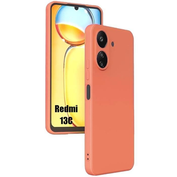 Fodral till Xiaomi Redmi 13C, skyddande silikontunn Lättvikts Effektiv stötsäker orange