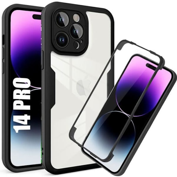 Coque Integreret til iPhone 14 Pro - E.F.CONNECTION - Sort - 360° Beskyttelse Svart