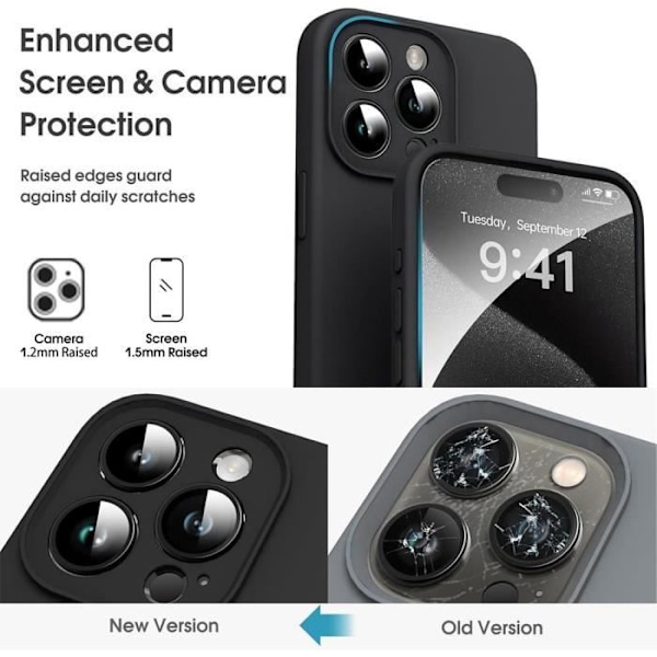 Cover til iPhone 16 Pro - Ultra Slim Protection Stødsikker Anti-ridse - Sort Svart