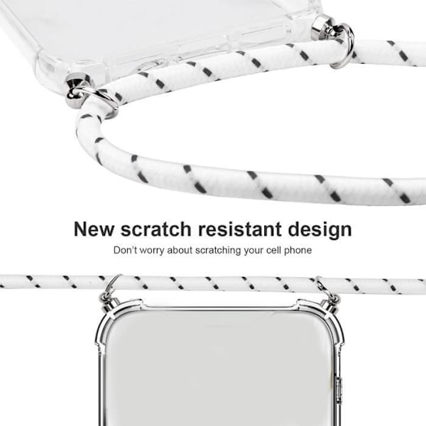 Skyddsskal - E.F.CONNECTION - för iPhone 15 - Stöttålig - Flexibel - Vit Transparent, vit