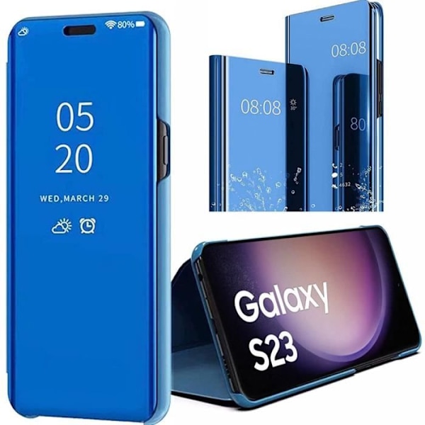 Skyddsskal - E.F.CONNECTION - Samsung Galaxy S23 - Spegeleffekt - Förstärkt skydd - Blå Blå