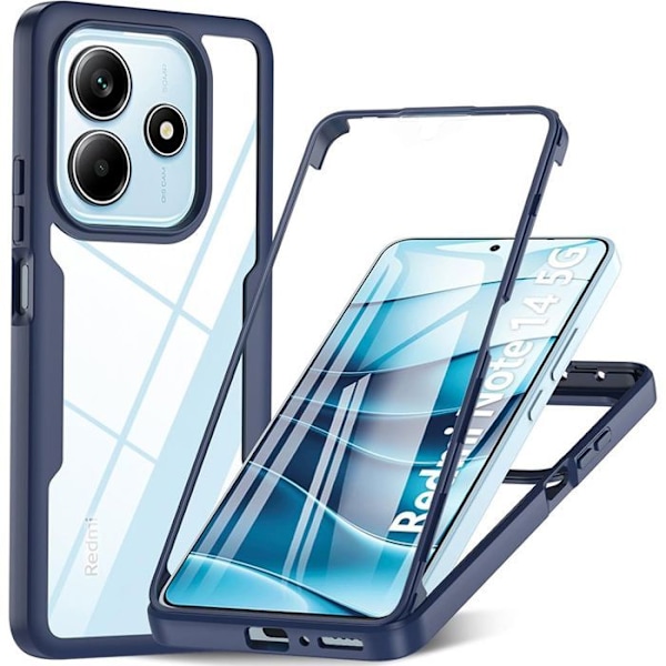 Coque för Xiaomi Redmi Note 14 5G (inte för 4G) Hybride Semi Rigide - Mörkblå marinblå