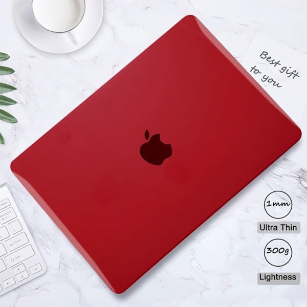 Coque til MacBook Pro 14 Tommer M4 M3 M2 M1 Pro/Max 2024 2023 2021, Beskyttelse Hård Slim Med Glans - Rød Röd