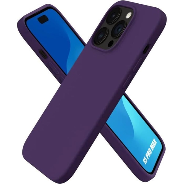 Silikonfodral för iPhone 15 Pro Max Matte Ultra Slim Mjukt skyddande skal - Mörklila