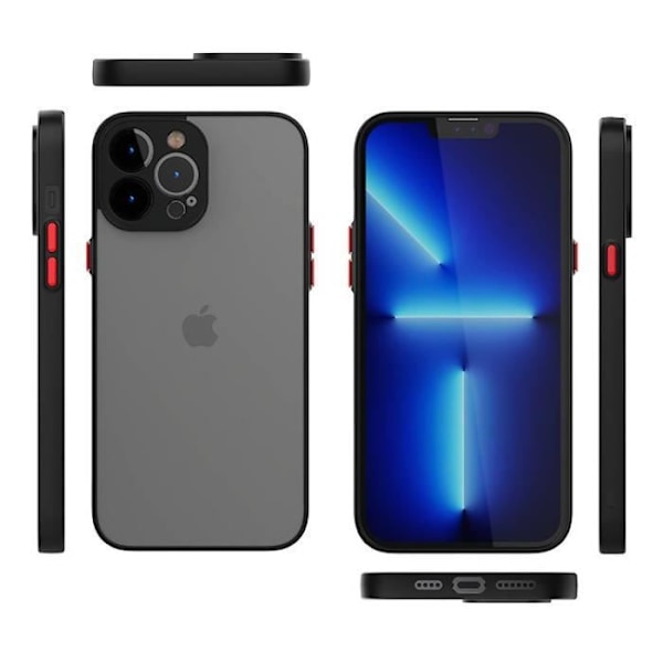 Telefonskal - E.F.CONNECTION - iPhone 13 Pro Max - Semi-blød - Mat Silikone - Sort Svart