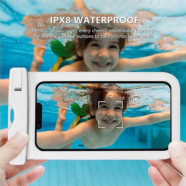 vandtæt cover til iPhone 16 16e 16 Pro Max 16 Plus 15 Pro 15 Pro Max 14 Plus 13 12 11 XR XS 8 7 6 - Følsom Berøring - Hvid Vit