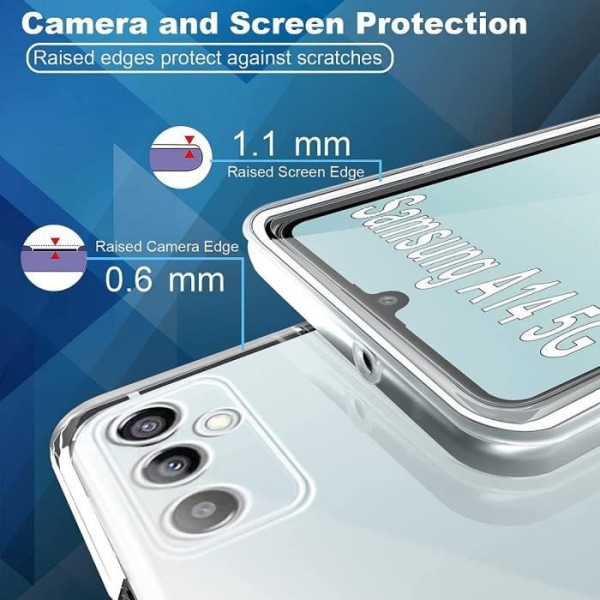 Helfodral till Samsung Galaxy A14 4G/5G Stötsäkert transparent skydd