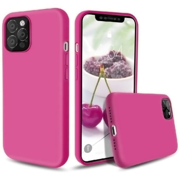 Siliconhölje - Fransk Säljare - iPhone 12 Mini - Fuchsia - Stötsäker - Härdat Glas Fuchsia