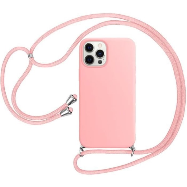 Justerbar axelremsfodral för iPhone 12 Pro (6,1") Rosa Slim Mjuk Anti-repa Silikon