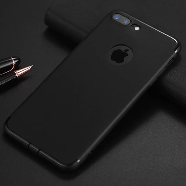 Stötsäkert Anti-Scratch Matt Silikon iPhone 8 Plus Fodral - Svart + Gratis väska Svart