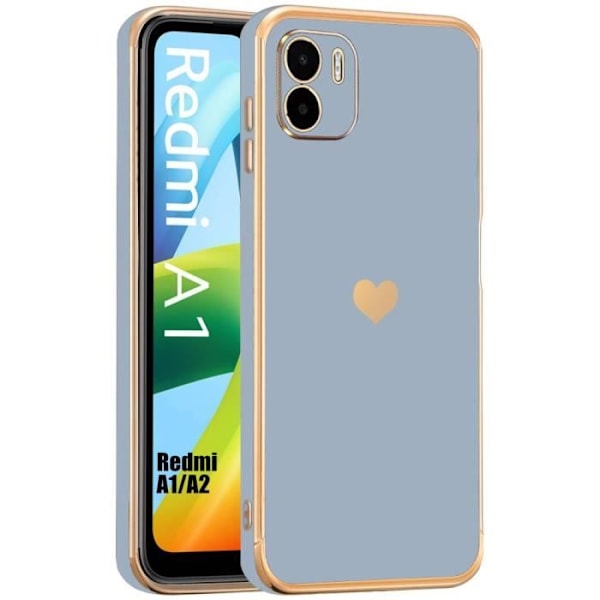 Coque - Xiaomi - Redmi A1/A2 - Silikone TPU - Hjerte Mønster - Stødabsorberende Beskyttelse Blå