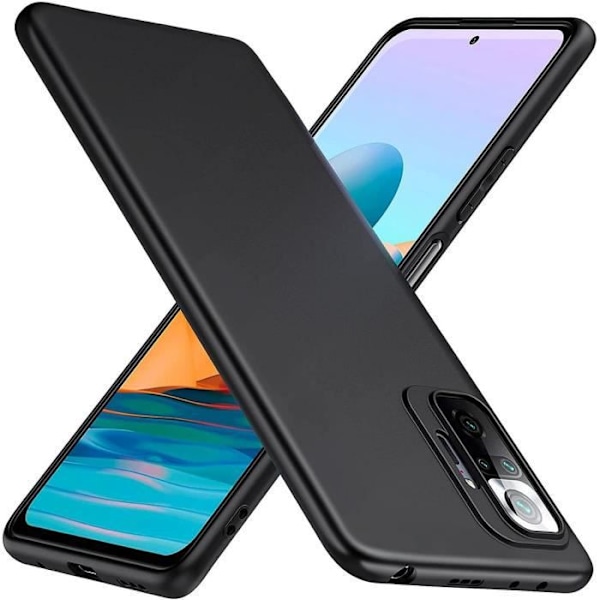 Sort TPU etui til Redmi Note 10 Pro - E.F. CONNECTION - Blødt - Silikone + Hærdet glas Svart, klar