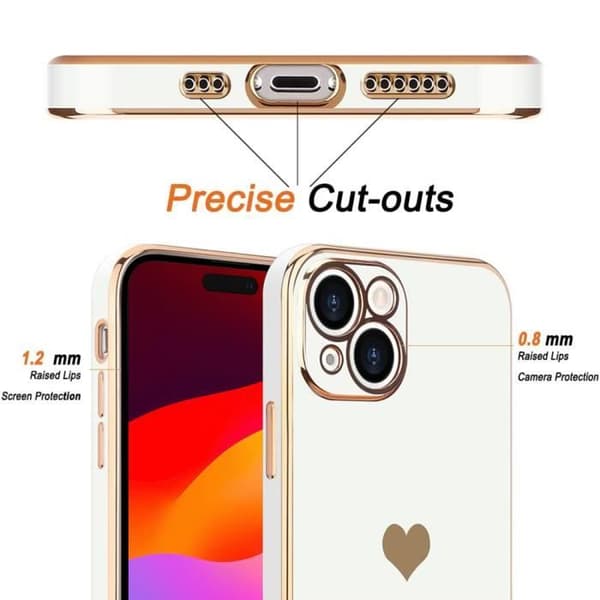 Coque - E.F.CONNECTION - för iPhone 15 - Motif Hjärta - Stötsäker - Rep- och rivtålig Vit