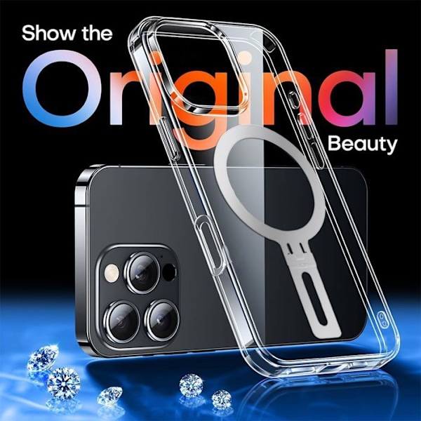 Coque för Xiaomi Redmi Note 14 Pro 4G (ej för 5G) Silikon Stötdämpande Förstärkt med Magnetstöd Silver Transparent