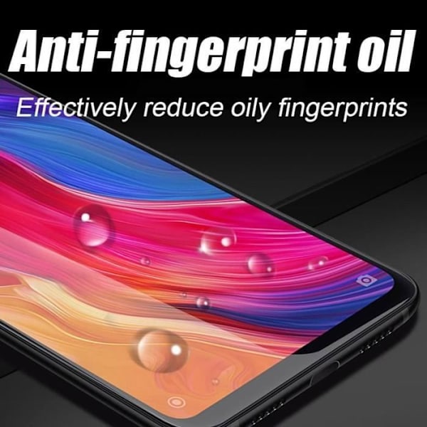 Skärmskydd - E.F.CONNECTION - för Redmi Note 8T - Härdat glas - Anti-fingeravtryck - Set om 3 Transparent med svart kant