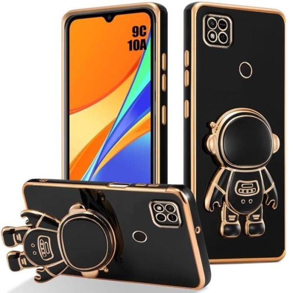 Coque - Xiaomi - Redmi 9C/10A - Stødsikring - Ultra Slim - 3D Astronaut Støtte Svart