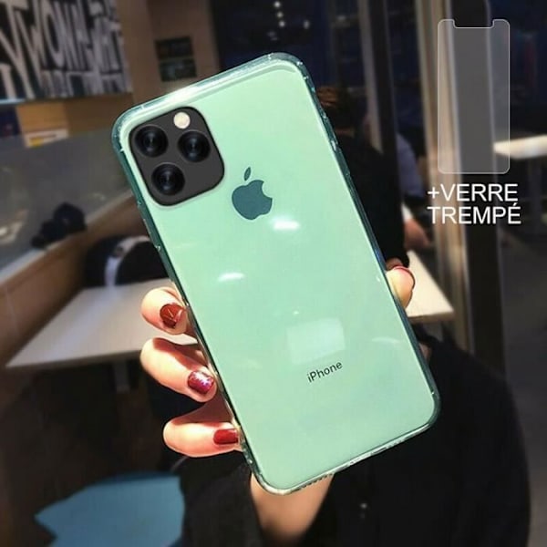 Skal till iPhone 12 Mini - E.F.CONNECTION - Mjuk silikon - Anti-chock skydd - Grön Halvtransparent grön