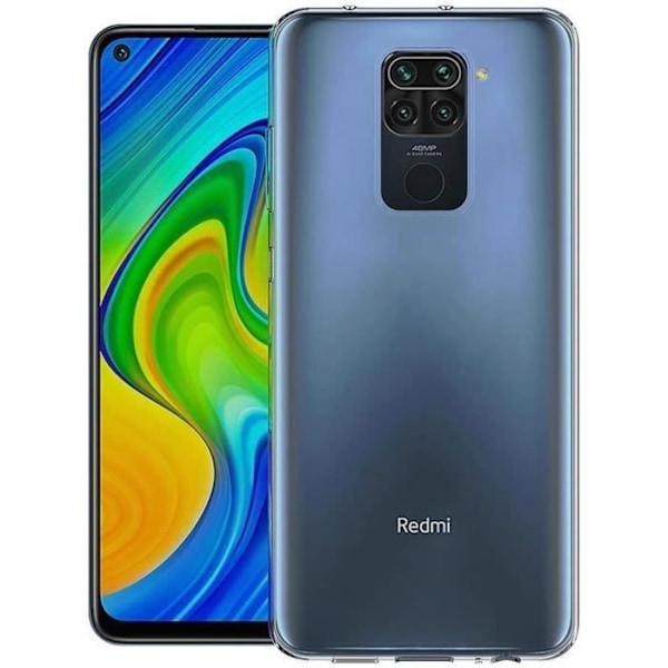 Skyddsfodral för Redmi Note 9 - E.F.CONNECTION - Flexibelt - Hög Motståndskraft - Silikon + Härdat Glas - Transparent Transparent