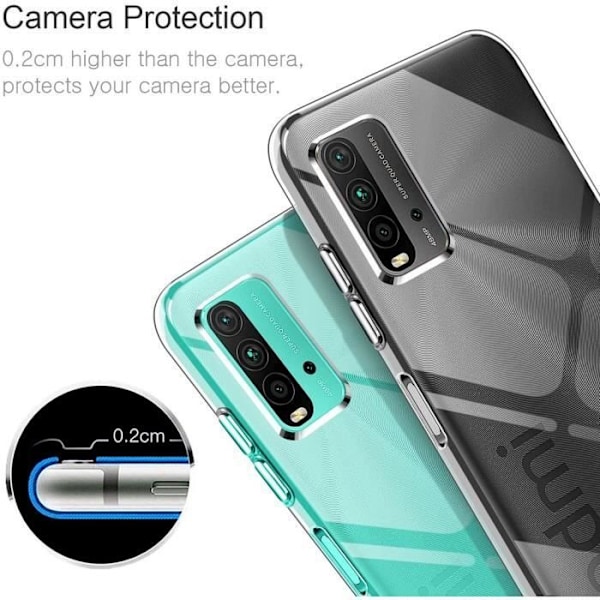 Skyddsfodral för Redmi 9T (6,39") - E.F.CONNECTION - Mjuk - Transparent - Högt motstånd - Anti-Shock Transparent