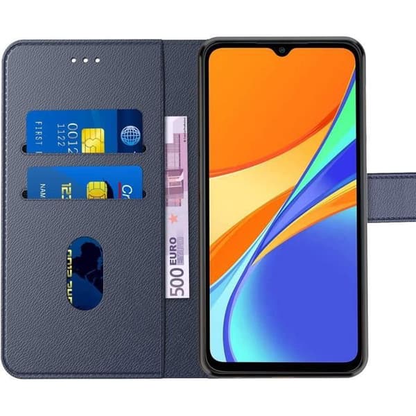 Coque och Härdat Glas - E.F.CONNECTION - för Redmi 9C - Marinblå - 360 Graders Skydd - Represistent marinblå