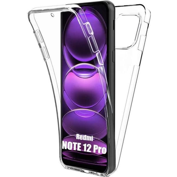 Coque Etui - E.F.CONNECTION - För Xiaomi Redmi Note 12 Pro 5G - Transparent silikon - Stötsäker - Hel 360° Transparent