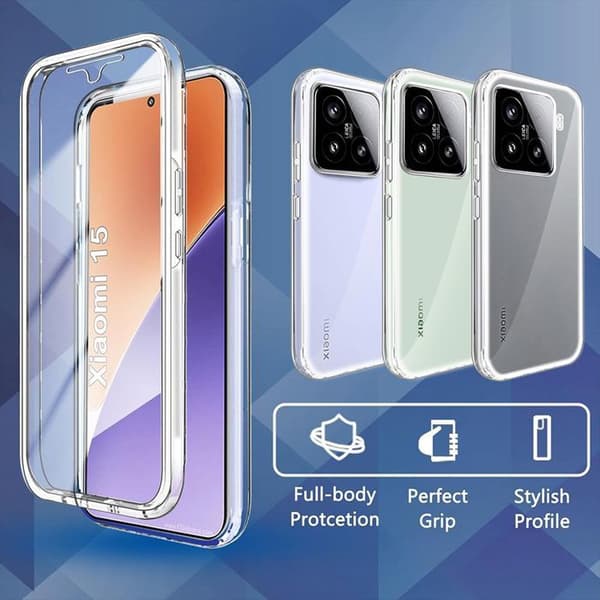 Skyddsskal - E.F.CONNECTION - för Xiaomi 15 - Stötsäker - Transparent - Silikon+PC Transparent