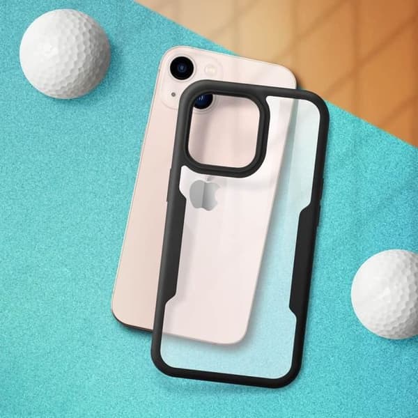 Skal - E.F.CONNECTION - För iPhone 14 - Heltäckande Skydd - Silicone - Svart Svart