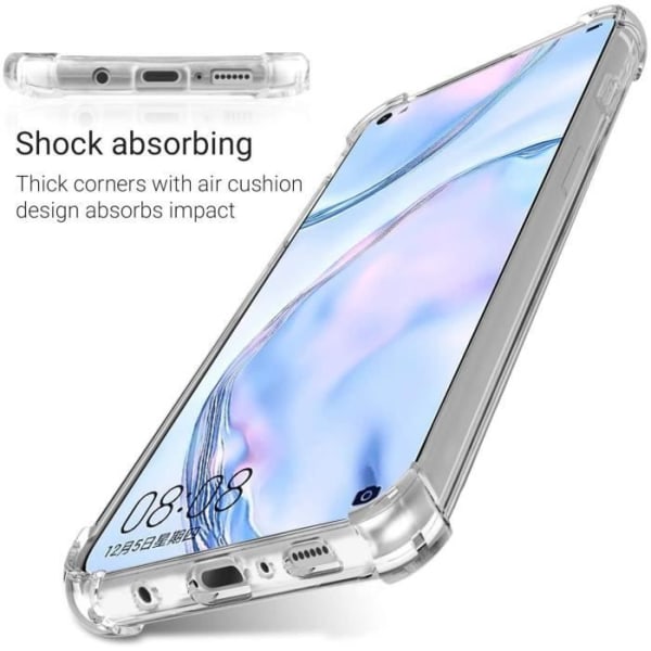 Gennemsigtigt silikone etui til Huawei P40 Lite - Anti Shock Crystal Clear Cover Cover?